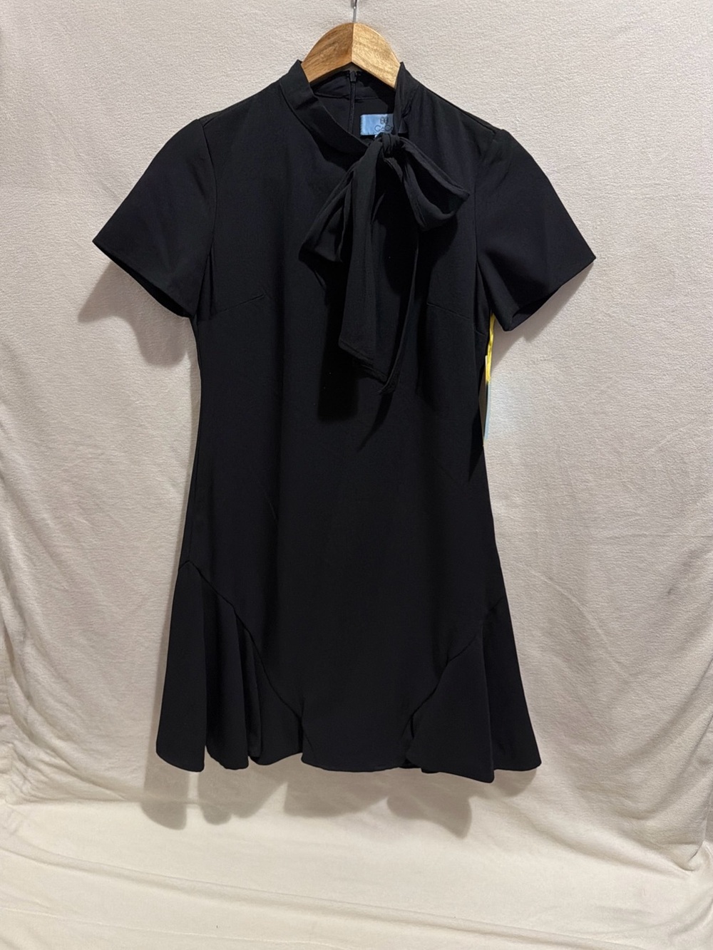 CeCe Black Tie-Neck Blouse Dress